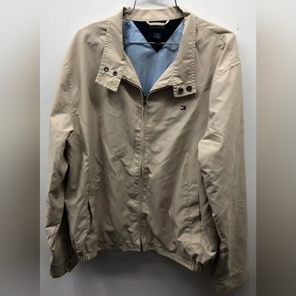 Tommy Hilfiger Harrington Zip Up Khaki Jacket Size XL Used Like New MSRP $65 - Picture 1 of 7